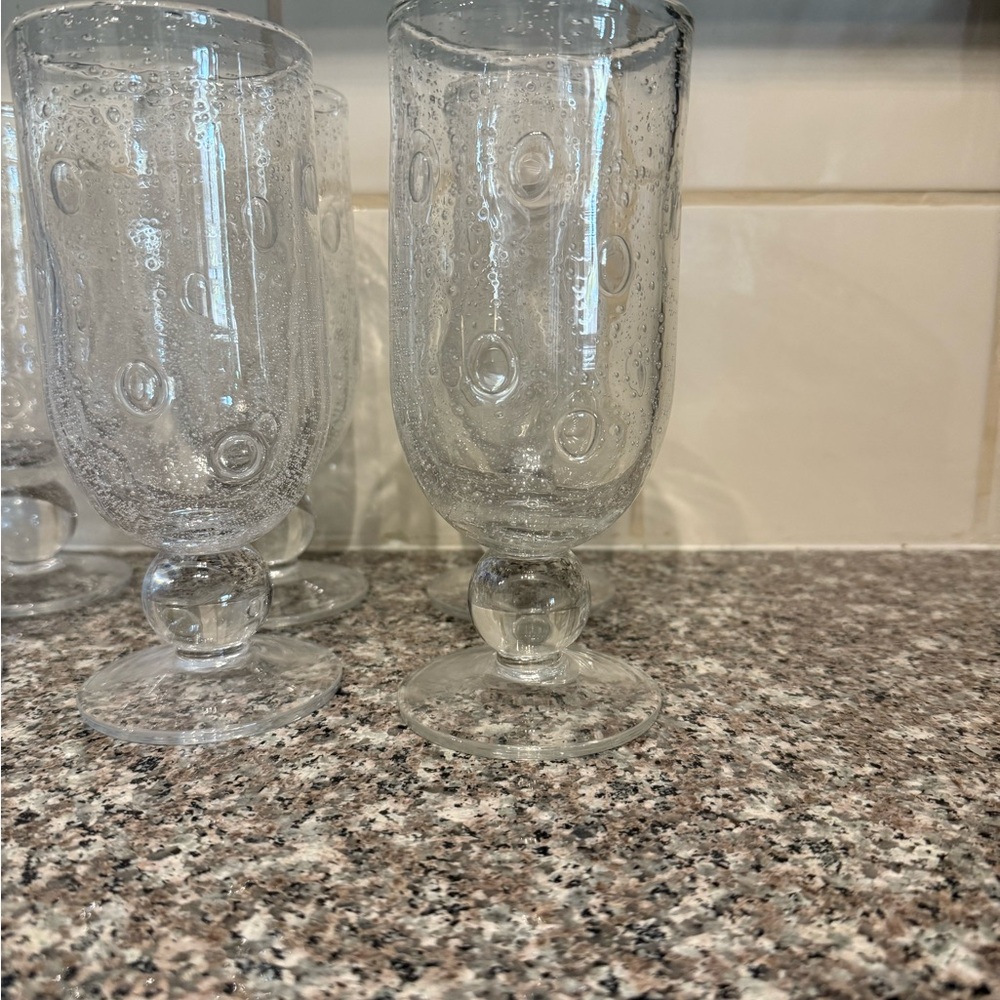 Southern Living Clear Textured Glass Goblets